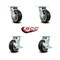 Service Caster 5 Inch Rubber on Aluminum Swivel Caster Set with Roller Bearing 2 Brake SCC SCC-30CS520-RAR-2-TLB-2 - alternate 2